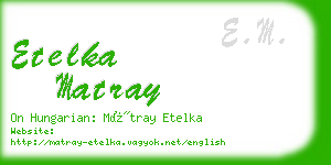 etelka matray business card